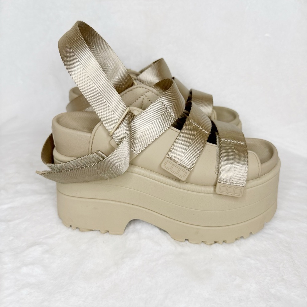 UGG Women's Platform Sandals in Cream and Gold